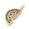Brass Micro Pave Cubic Zirconia Pendants KK-Q029-02B-G-2
