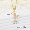 Brass Micro Pave Clear Cubic Zirconia Crown Initial Pendant Necklaces FS-WGD727C-25-1