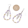 304 Stainless Steel & Glass Seed Beads Dnagle Earrings for Women EJEW-MZ00397-01-3