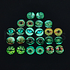 CHGCRAFT 12 Sets 12 Style Luminous Self Adhesive Glass Eyes Cabochons GLAA-CA0001-58-3