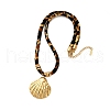 304 Stainless Steel Pendant Leopard Print Flannel Cord Necklaces NJEW-K289-01C-G-2