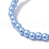 Glass Pearl Round Beads Bangles for Women BJEW-JB11724-4