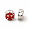 Rack Plating Alloy Enamel Beads FIND-G051-01P-07-2