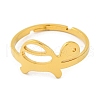 Animal 201 Stainless Steel Adjustable Rings for Women RJEW-D082-05G-2