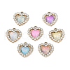 UV Plating Alloy with Mixed Color Glass Rhinestone Pendants FIND-M018-37G-1