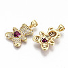 Brass Micro Pave Clear Cubic Zirconia Pendants ZIRC-S067-213-NF-2