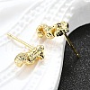 Brass Stud Earrings EJEW-H157-01G-01-3