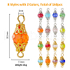 160Pcs 16 Colors Lantern Glass Connector Charms PALLOY-FH00043-2
