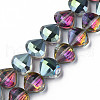 Electroplate Transparent Glass Beads Strands EGLA-N002-36-D01-1