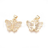 Brass Micro Pave Cubic Zirconia Pendants ZIRC-G164-01G-2
