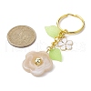 Flower Acrylic Imitation Gemstone Pendant Keychain KEYC-JKC00692-3