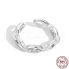 Rhodium Plated 925 Sterling Silver Cuff Earrings for Women EJEW-P231-93P-2
