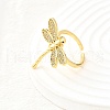 Brass Micro Pave Cubic Zirconia Cuff Rings for Women RJEW-F184-07G-3