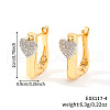 Brass Clear Cubic Zirconia Hoop Earrings PP3741-2-3