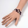 Personalized Dual-use Round Gemstone Beads 4-Layer Stretch Wrap Bracelets/Necklaces BJEW-JB01906-01-11