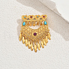 Elegant Middle Eastern Styles Heart Brass Brooches GD0625-7