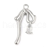 Brass Micro Pave Clear Cubic Zirconia Pendants KK-L219-08P-1