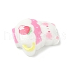Strawberry Bear Theme Opaque Resin Cabochons CRES-D301-01B-2