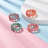 4Pcs 4 Colors Glass Seed Beads Braided Finger Rings Set for Women RJEW-JR00419-2
