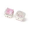Brass Micro Pave Cubic Zirconia Beads KK-A253-20S-01-2