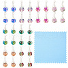 64Pcs 8 Styles Glass & Alloy Pendants PALLOY-TA00177-11