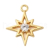 Brass Pave Clear Cubic Zirconia Pendants KK-V016-19G-1