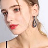 Flat Round with Teardrop Alloy Rhinestone Dangle Stud arrings FS-WG44AEC-01-2