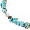 Dyed Natural Howlite Chip & Glass Beaded Anklets AJEW-AN00682-03-3