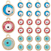 SUNNYCLUE 60Pcs 3 Colors Epoxy Resin Enamel Evil Eye Charms RESI-SC0003-27-1
