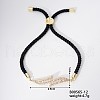 Adjustable Brass Crystal Rhinestone Link Slider Bracelets EL8813-7-1