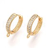 Brass Micro Pave Cubic Zirconia Hoop Earring Finding KK-N261-47G-1
