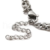 304 Stainless Steel Curb Chains Double Layer Multi-strand Bracelet with Links for Women BJEW-C025-10P-4