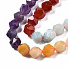 Chakra Theme Natural Tiger Eye & Rose Quartz & Amethyst & Topaz Jade & Red Agate & Amazonite & Sodalite Beads Strands G-S376-002B-3