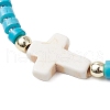 Natural Magnesite Beads Link Bracelets for Women Men BJEW-JB11467-03-3