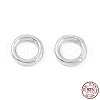 Anti-Tarnish Rhodium Plated 925 Sterling Silver Spring Gate Rings STER-K173-27P-4