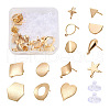 Kissitty 26Pcs Heart & Geometry Brass Stud Earring Findings KK-KS0001-20-1