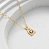 925 Sterling Silver Pave Orange Red Cubic Zirconia Handbag Pendant Necklaces for Women NJEW-D316-01G-2