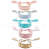 FIBLOOM 5Pcs 5 Colors Adjustable Nylon Braided Cord Bracelets Set BJEW-FI0001-12-1