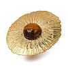 Round Natural Tiger Eye Finger Rings RJEW-Q822-32G-01-1