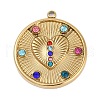 304 Stainless Steel Rhinestone Pendants STAS-I325-037G-01-1