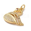 Rack Plating Brass Micro Pave Cubic Zirconia Pendants X-KK-K377-31G-2