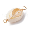 5Pcs Natural Shell Copper Wire Wrapped Connector Charms PALLOY-JF02316-01A-3