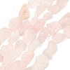 Raw Rough Natural Rose Quartz Beads Strands G-M453-D01-2