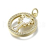 Brass Micro Pave Clear Cubic Zirconia Pendants KK-V010-11G-2