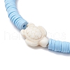 2Pcs Flat Round Handmade Polymer Clay Heishi Beaded Stretch Bracelets BJEW-JB11802-5