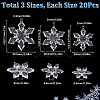 SUNNYCLUE 60Pcs 3 Styles Christmas Transparent Acrylic Connector Charms OACR-SC0001-56-2