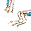 3Pcs 3Pcs Shell Pearl & Acrylic Heart & Enamel Pendant Necklaces Set NJEW-JN04038-6
