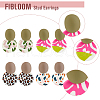 FIBLOOM 4 Pairs 4 Style Polymer Clay Dangle Stud Earrings with 316 Surgical Stainless Steel Pins EJEW-FI0002-44-3