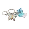 26Pcs Transparent Epoxy Resin & Transparent Acrylic & Faux Suede Tassel Keychain KEYC-JKC01202-24-3
