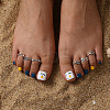 6Pcs Tibetan Style Alloy Cuff Toe Rings Sets WG87053-03-1